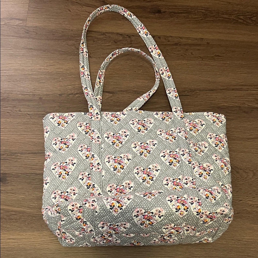 Vera Bradley Gray Floral Heart Tote - Picture 2 of 7
